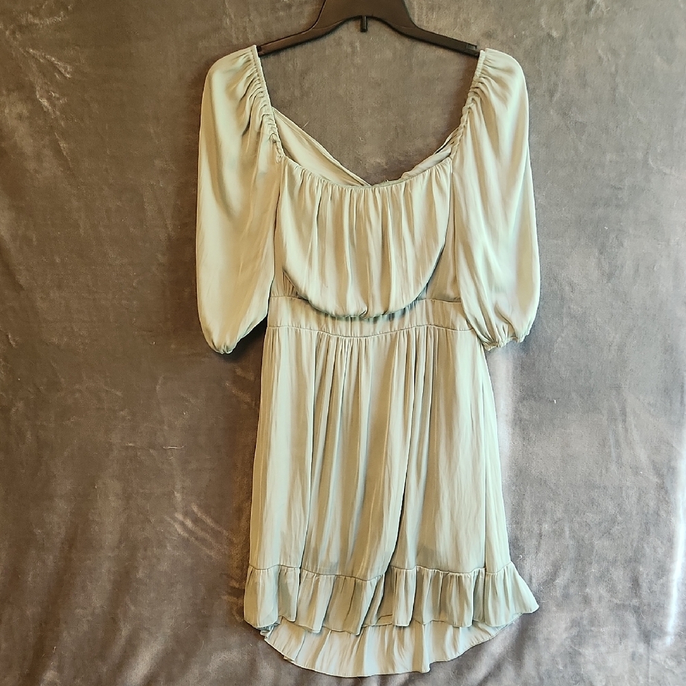 SHEIN Mint Green Dress with Ruffle Detail